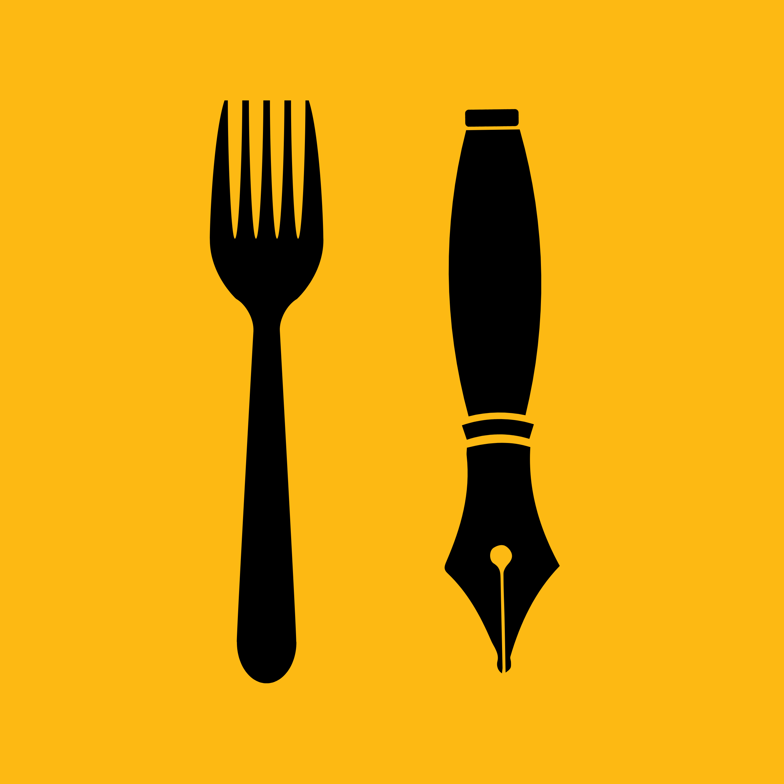 A fork and a fountain pen