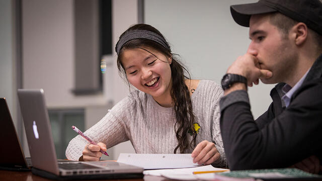 One student tutoring another