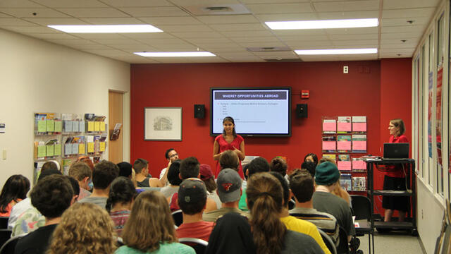 Tara Benner presenting at an info session