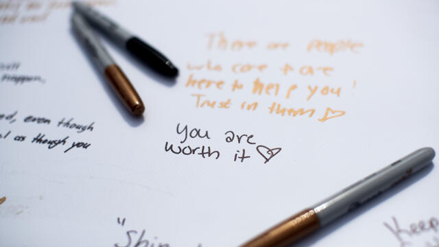 affirmations written on white poster paper