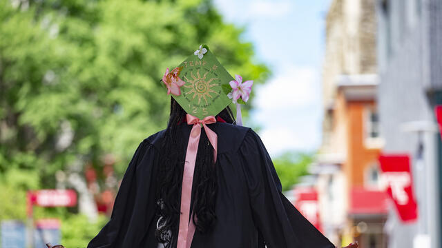A student getting ready to graduate