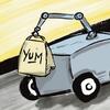 Illustration of a food delivery robot