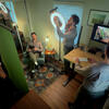 Jake Rasmussen working in his home studio